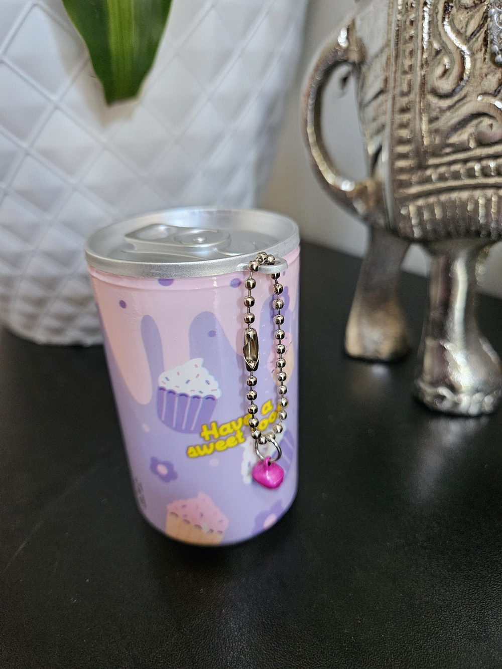 Mini Wipes Pink & Purple Cupcake Keychain Accessory